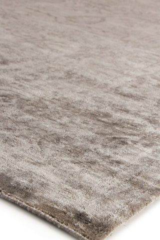 Exquisite Rugs Antique'd Silk 3707 Taupe Area Rug Corner Image
