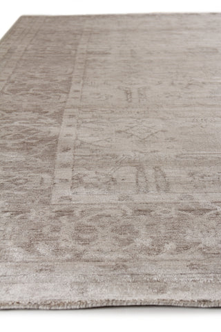 Exquisite Rugs Antique'd Silk 3707 Taupe Area Rug Closeup Image