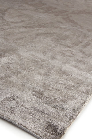 Exquisite Rugs Antique'd Silk 3708 Taupe Area Rug Corner Image