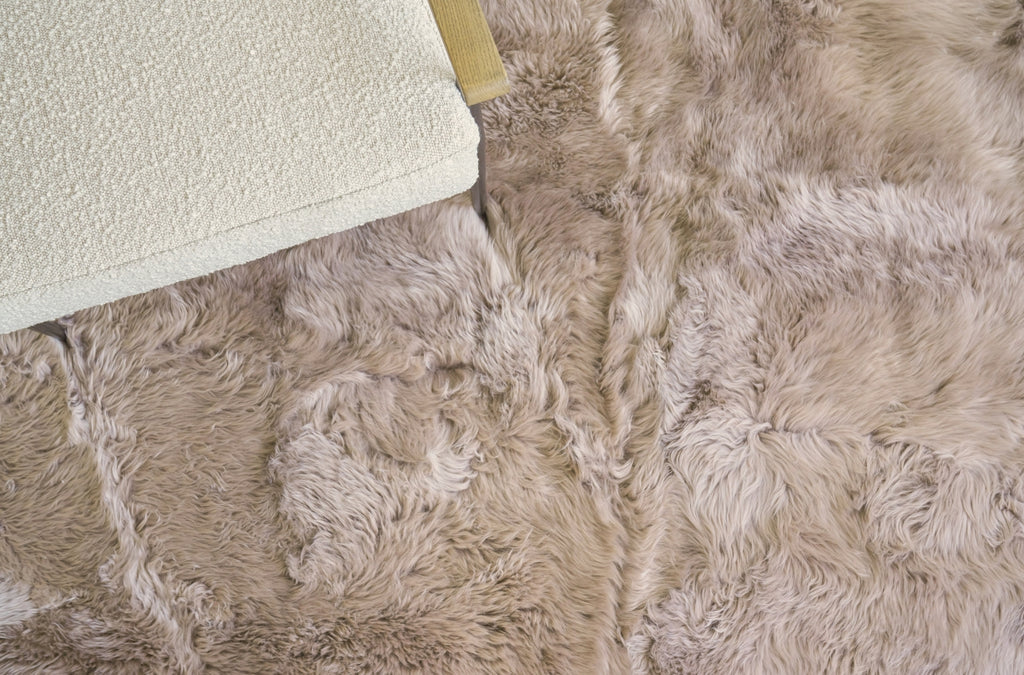 Exquisite Rugs Sheepskin 3839 Taupe Area Rug Lifestyle Image Feature