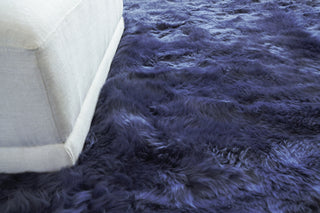 Exquisite Rugs Sheepskin 3847 Indigo Area Rug Detail Image