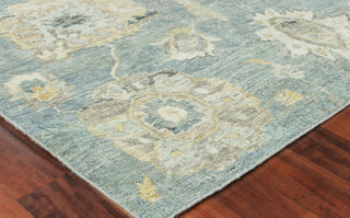 Exquisite Rugs Heirloom 3983 Light Blue/Gold Area Rug Corner Image