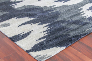 Exquisite Rugs Bamboo Silk 3998 Navy Blue Area Rug Corner Image