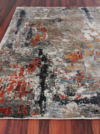 Exquisite Rugs Laureno 4023 Navy/Silver/Rust Area Rug Closeup Image