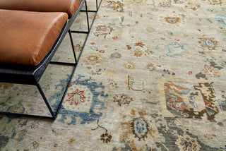 Exquisite Rugs Essex 4032 Tan/Blue/Rust Area Rug Detail Image