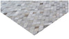 Exquisite Rugs Mosaic Leather 4053 Light Silver/Multi Area Rug Corner Image