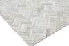 Exquisite Rugs Mosaic Leather 4055 Ivory Area Rug Corner Image