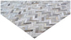 Exquisite Rugs Mosaic Leather 4056 Silver Area Rug Corner Image