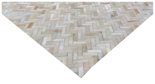 Exquisite Rugs Mosaic Leather 4057 Light Beige Area Rug Corner Image