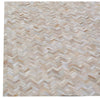 Exquisite Rugs Mosaic Leather 4057 Light Beige Area Rug Closeup Image
