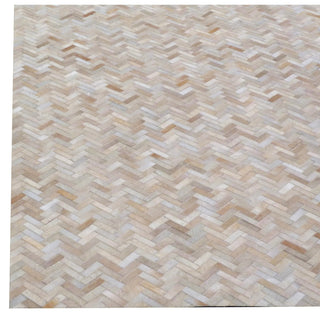 Exquisite Rugs Mosaic Leather 4057 Light Beige Area Rug Closeup Image