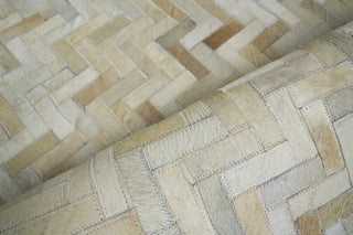 Exquisite Rugs Mosaic Leather 4057 Light Beige Area Rug Pile Image