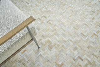 Exquisite Rugs Mosaic Leather 4057 Light Beige Area Rug Lifestyle Image Feature