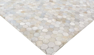 Exquisite Rugs Mosaic Leather 4058 Ivory Area Rug Corner Image