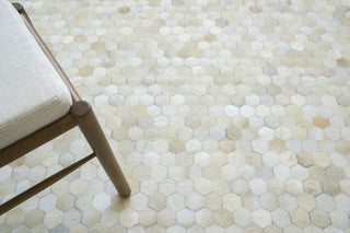 Exquisite Rugs Mosaic Leather 4058 Ivory Area Rug Lifestyle Image Feature