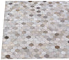 Exquisite Rugs Mosaic Leather 4059 Silver Area Rug Closeup Image
