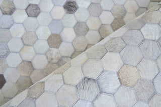 Exquisite Rugs Mosaic Leather 4059 Silver Area Rug Pile Image