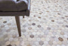 Exquisite Rugs Mosaic Leather 4059 Silver Area Rug Lifestyle Image Feature