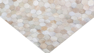 Exquisite Rugs Mosaic Leather 4060 Light Beige Area Rug Corner Image