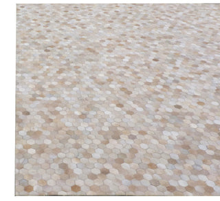 Exquisite Rugs Mosaic Leather 4060 Light Beige Area Rug Closeup Image