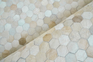 Exquisite Rugs Mosaic Leather 4060 Light Beige Area Rug Pile Image