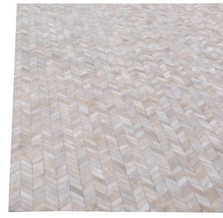Exquisite Rugs Mosaic Leather 4061 Ivory Area Rug Closeup Image
