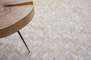Exquisite Rugs Mosaic Leather 4061 Ivory Area Rug Lifestyle Image Feature