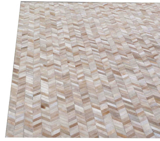 Exquisite Rugs Mosaic Leather 4064 Light Beige Area Rug Closeup Image