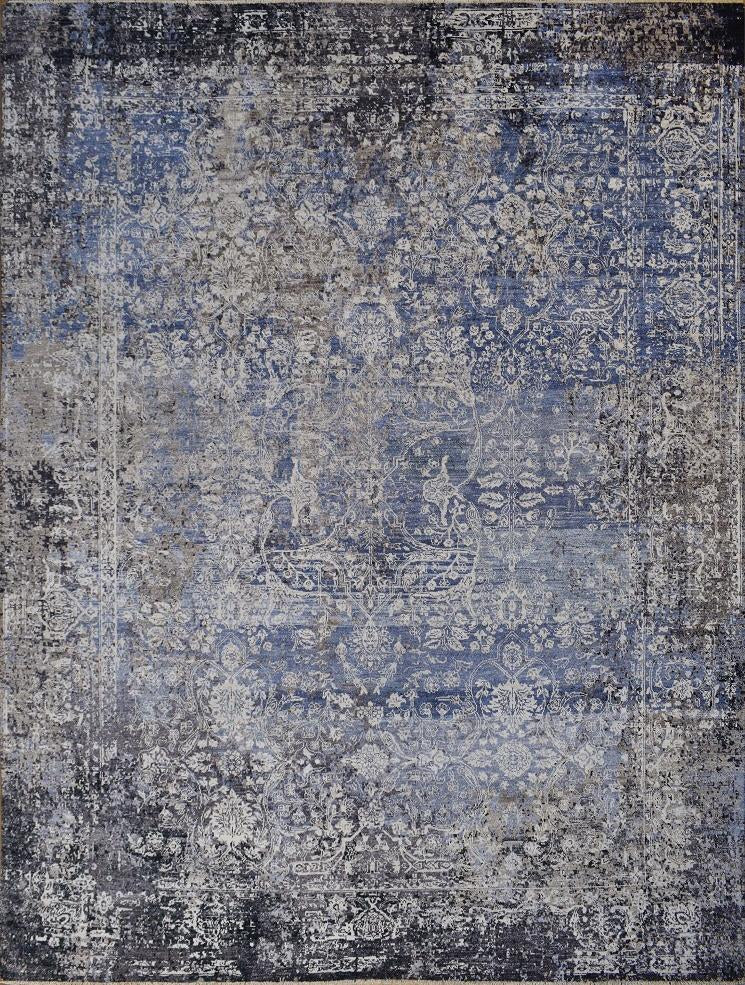 Exquisite Rugs Fine Pure Silk 4213 Gray/Blue Area Rug main image