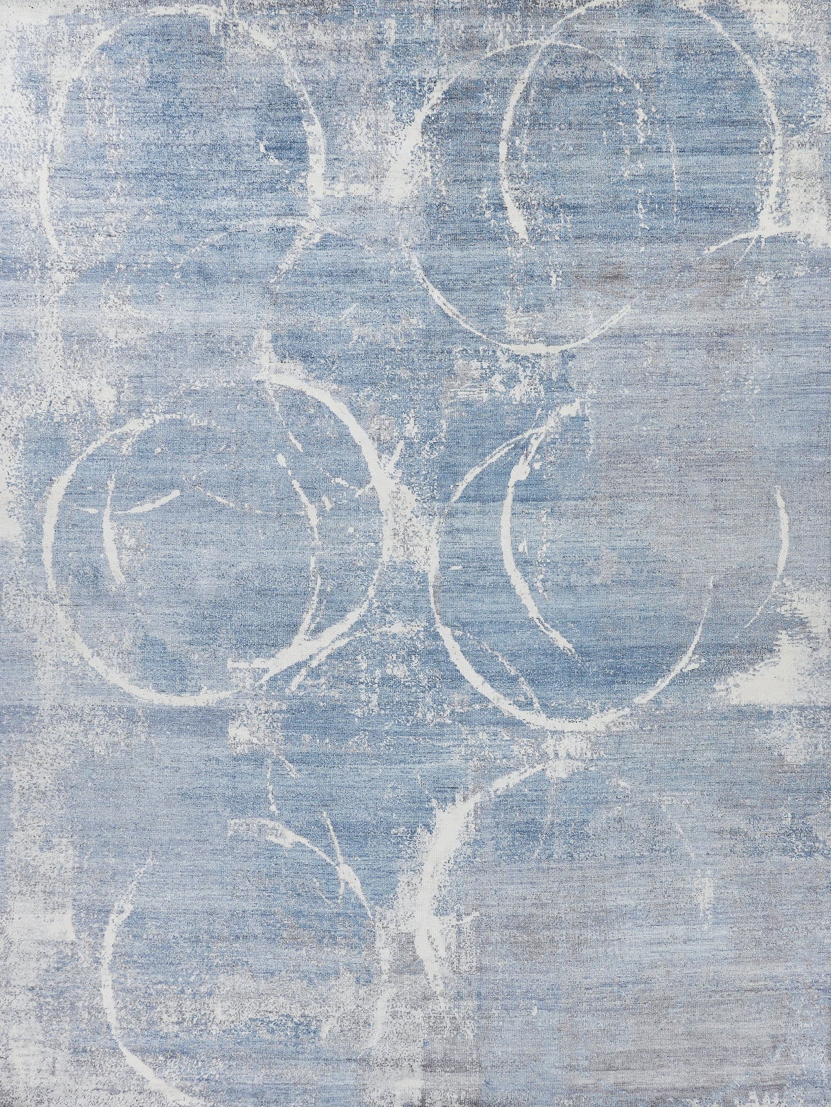 Exquisite Rugs Fine Pure Silk 4225 Blue/Gray/Ivory Area Rug