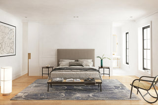 Exquisite Rugs Fine Pure Silk 4225 Blue/Gray/Ivory Area Rug Lifestyle Image Feature