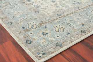 Exquisite Rugs Harper 4231 Ivory/Light Blue Area Rug Corner Image