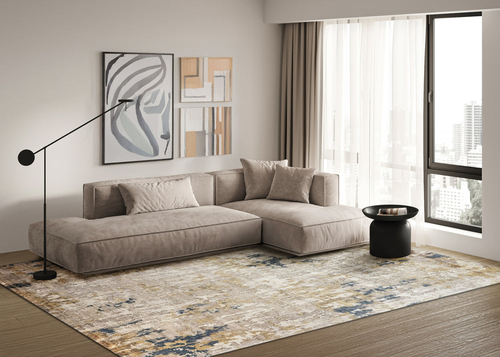 Exquisite Rugs Laureno 4342 Beige/Gold Area Rug Lifestyle Image Feature