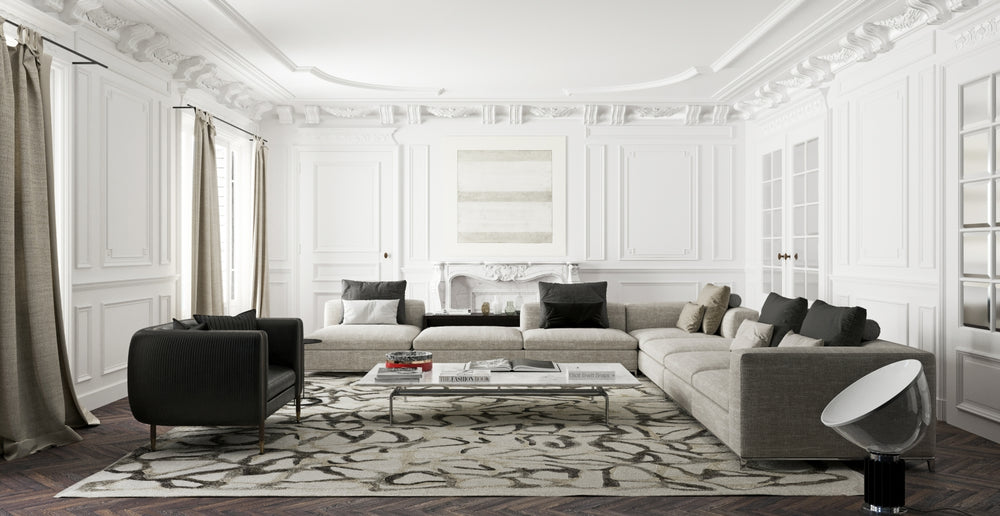 Exquisite Rugs Goudy 4347 Brown/Cappuccino/Cream Area Rug Lifestyle Image Feature