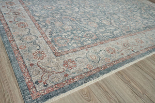 Exquisite Rugs Heritage 4604 Blue/Rust Area Rug by The Met Closeup Image