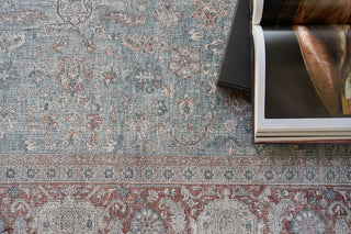 Exquisite Rugs Heritage 4620 Navy/Red Area Rug by The Met Lifestyle Image Feature