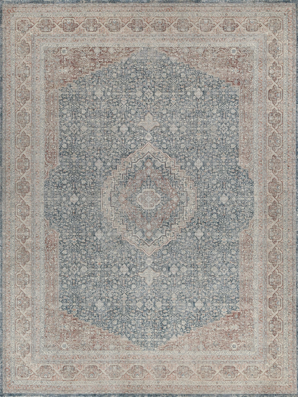 Exquisite Rugs Heritage 4627 Light Blue/Navy Area Rug by The Met ...