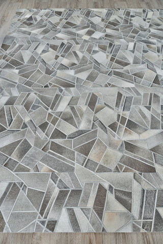 Exquisite Rugs Natural Hide 4782 Gray/Ivory Area Rug Closeup Image