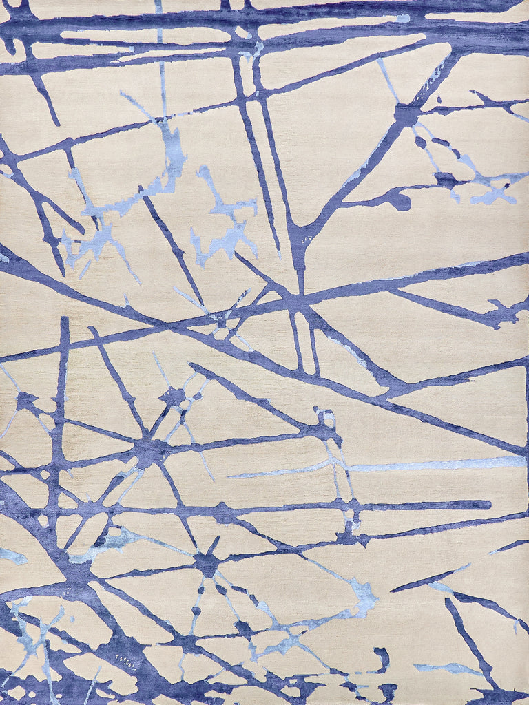 Exquisite Rugs Space Age 4824 Ivory/Royal Blue/Navy Area Rug by The Met main image