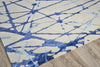 Exquisite Rugs Space Age 4824 Ivory/Royal Blue/Navy Area Rug by The Met Corner Image