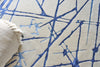 Exquisite Rugs Space Age 4824 Ivory/Royal Blue/Navy Area Rug by The Met Detail Image
