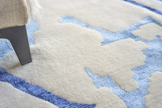 Exquisite Rugs Space Age 4824 Ivory/Royal Blue/Navy Area Rug by The Met Lifestyle Image Feature