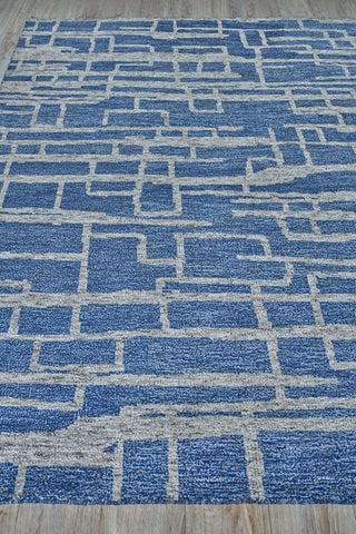 Exquisite Rugs Aldridge 4827 Blue/Gray Area Rug Closeup Image