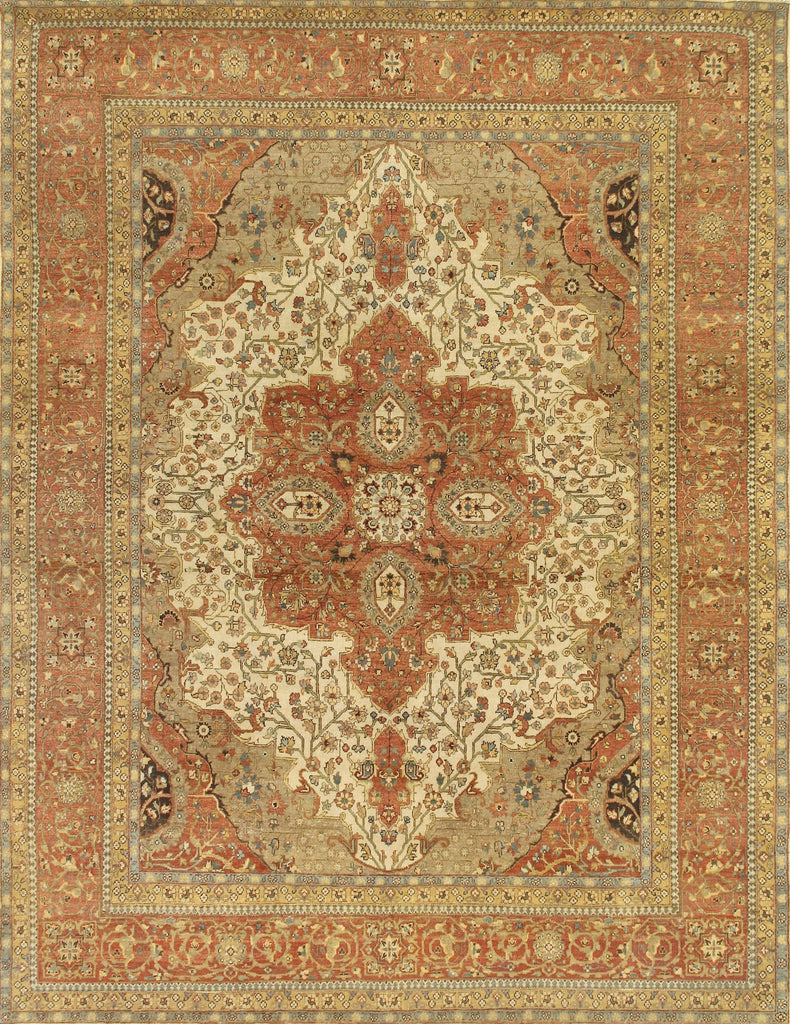 Exquisite Rugs Fine Serapi 5022 Ivory/Rust Area Rug main image