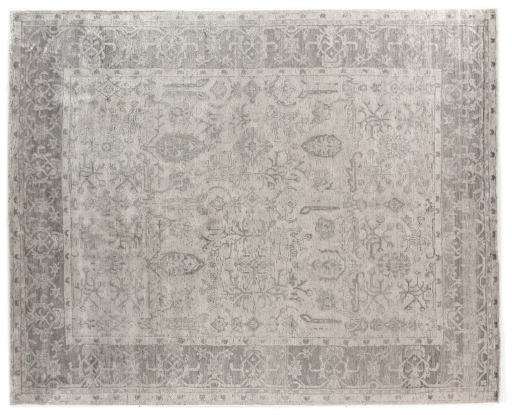 Exquisite Rugs Antique'd Silk 5067 Ivory/Silver Area Rug main image