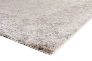 Exquisite Rugs Antique'd Silk 5067 Ivory/Silver Area Rug Corner Image