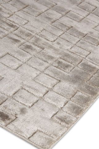 Exquisite Rugs Smooch Geo 5093 Silver Area Rug Corner Image