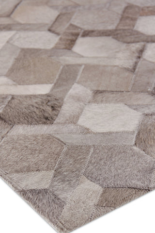 Exquisite Rugs Natural Hide 5167 Silver Area Rug Corner Image