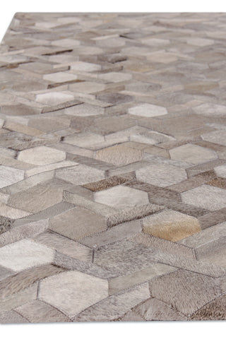 Exquisite Rugs Natural Hide 5167 Silver Area Rug Closeup Image