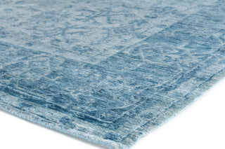Exquisite Rugs Antique'd Silk 5171 Blue Area Rug Corner Image